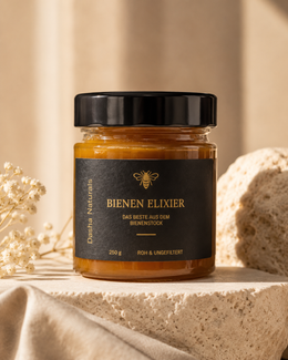Dasha Naturals Bienen-Elixier im Glas – Honigzubereitung mit Blütenpollen und Propolis