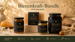 Bienenkraft Bundle mit Waldhonig Bienenpollen Honigwabe und Bienen Elixier Honig