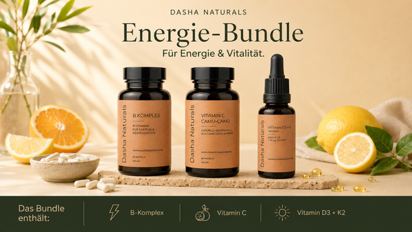 Energie Supplement Bundle mit Vitamin B-Komplex Vitamin C und D3 K2