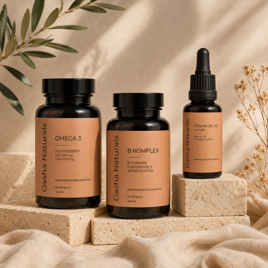 Fokus Supplement Bundle mit Omega-3 B-Komplex und D3 K2